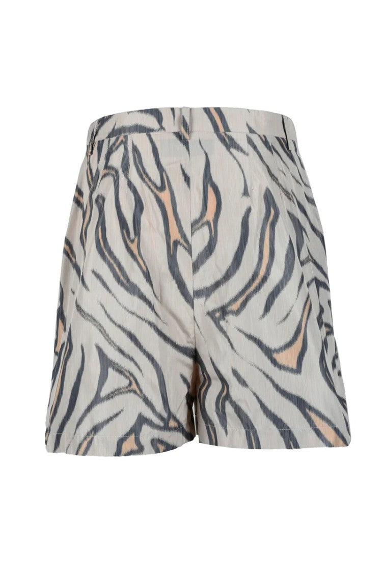 Violanti Beige Patterned Polyester Shorts