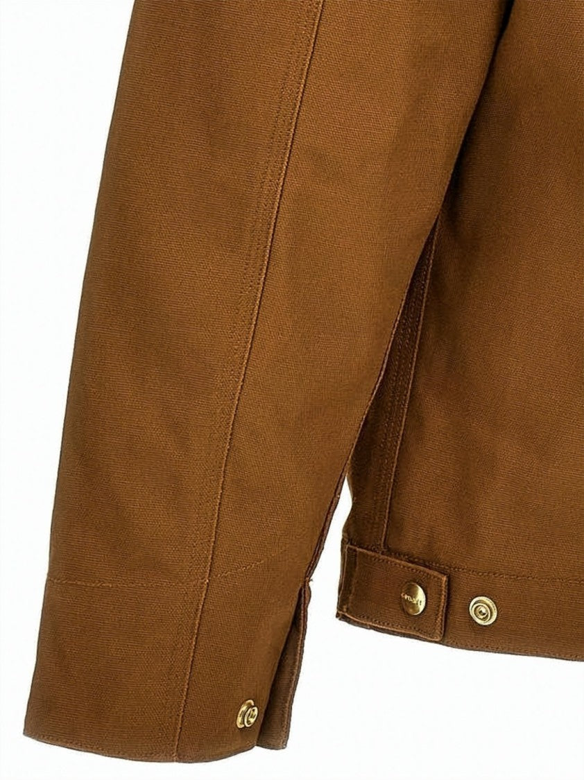 Carhartt Wip Structured Brown Organic Cotton Detroit Jacket With Corduroy Collar