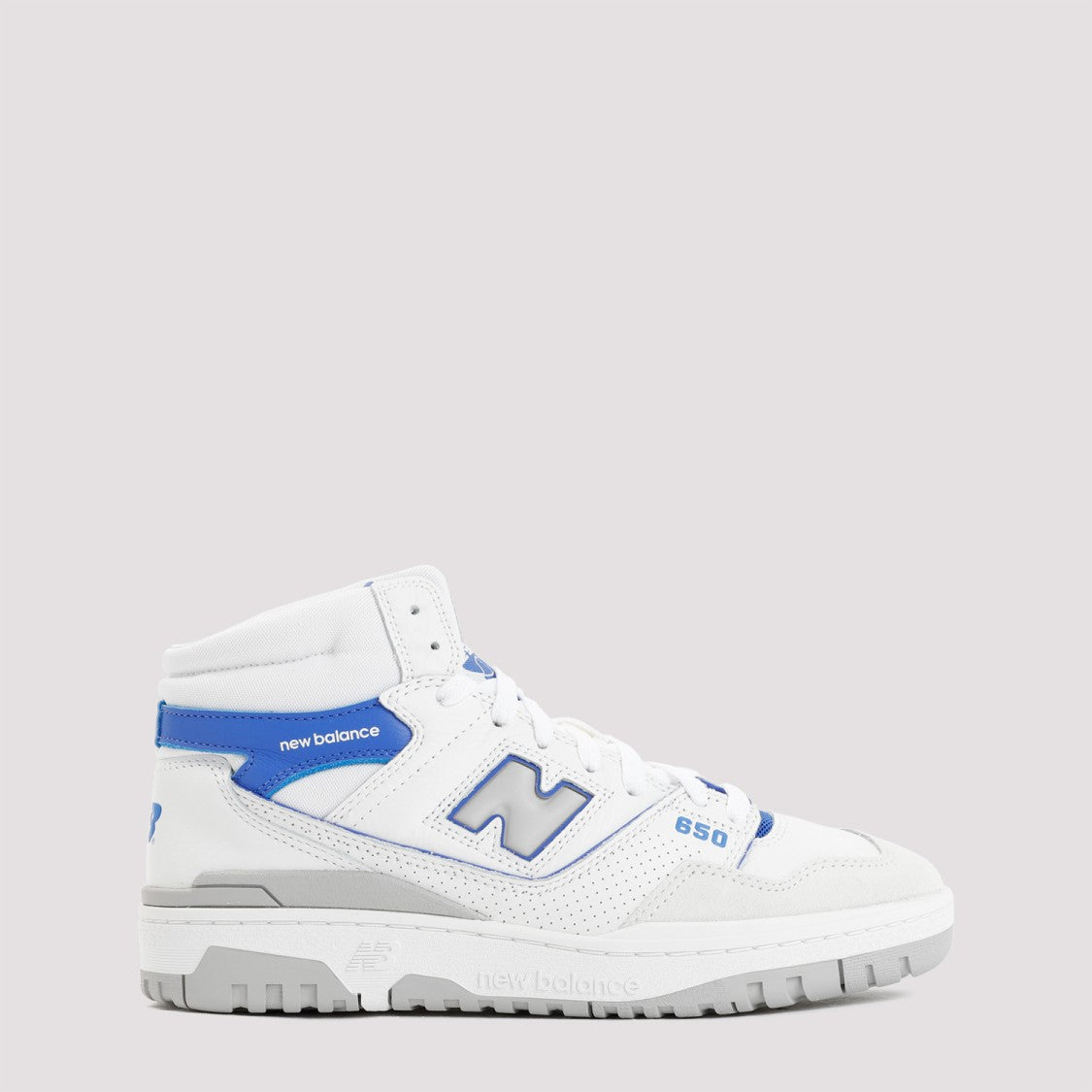 New Balance White And Blue Leather 650 Sneakers