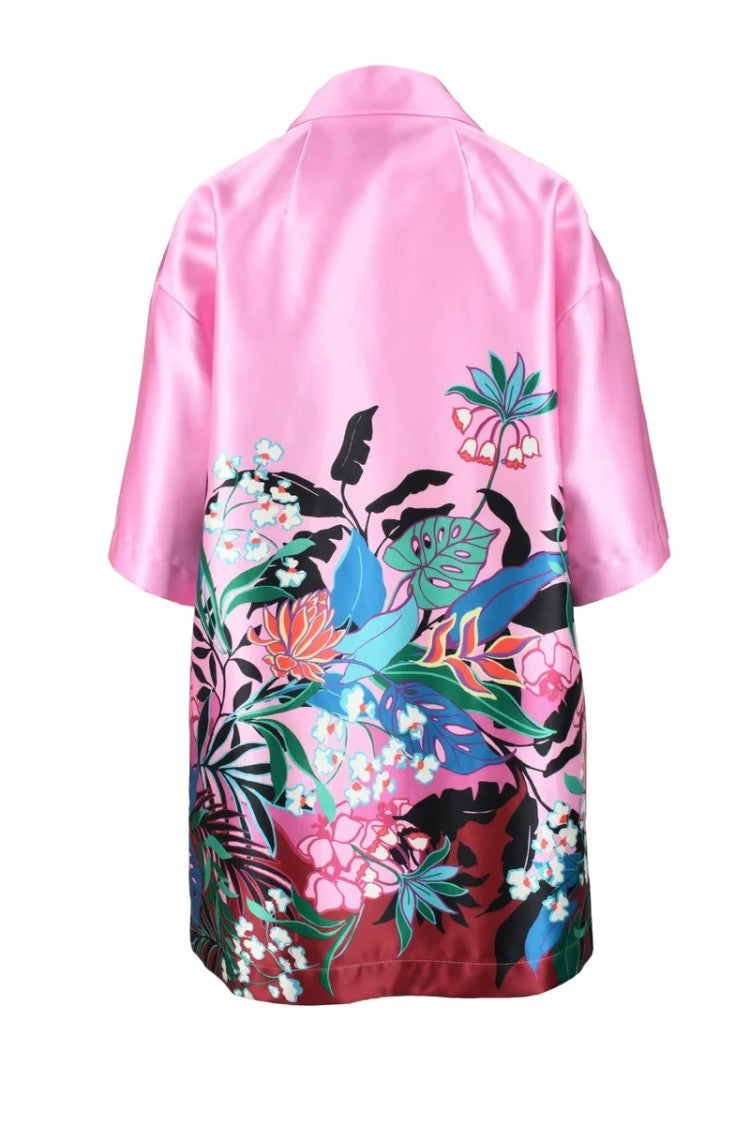 Mouche Satin Coat - Pink