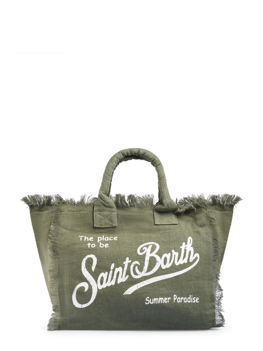 Mc2 Saint Barth Spacious Textured Linen Shoulder Bag With Padded Handles