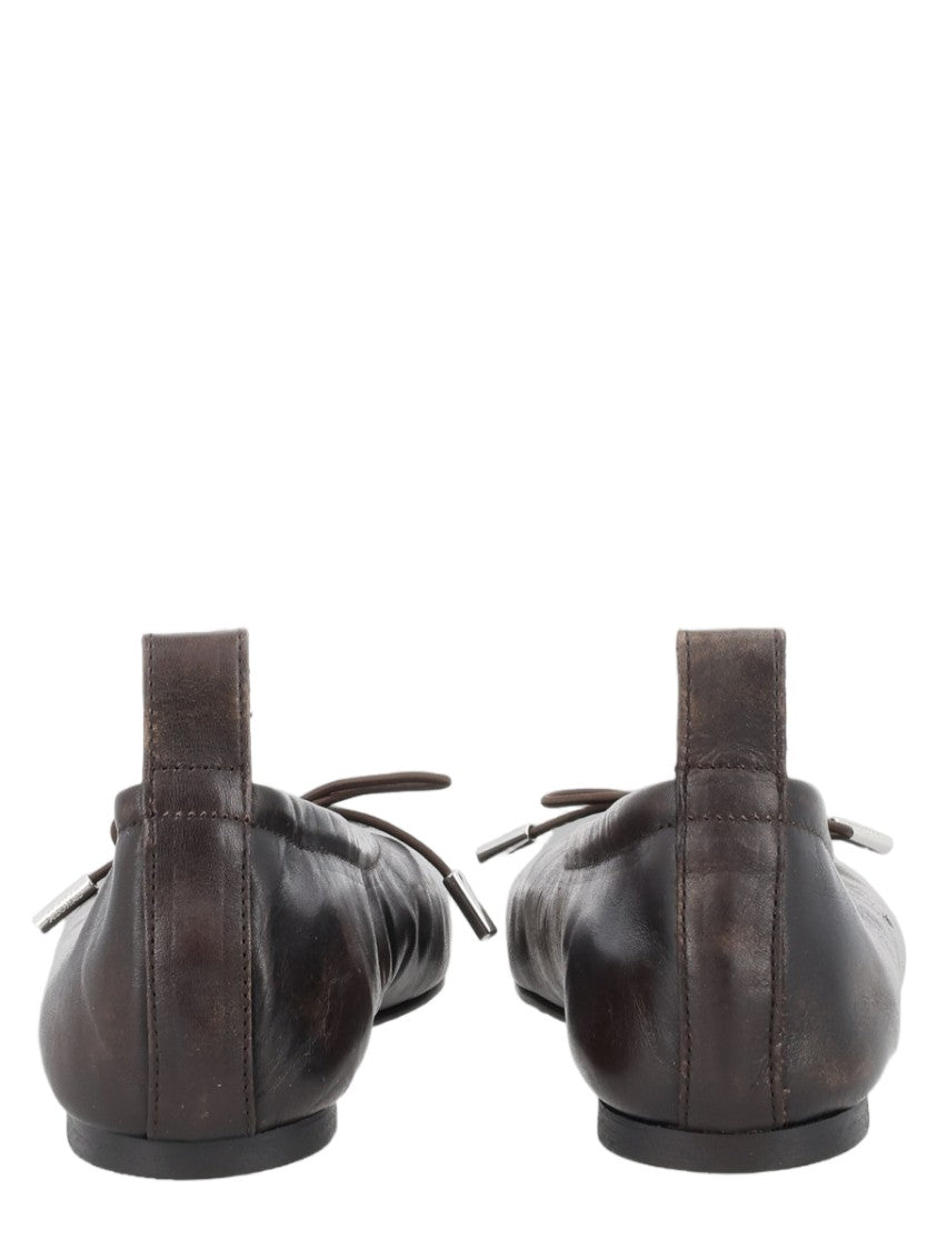 Alohas Rosalind Smooth Leather Bow Detail Ballerina Flats