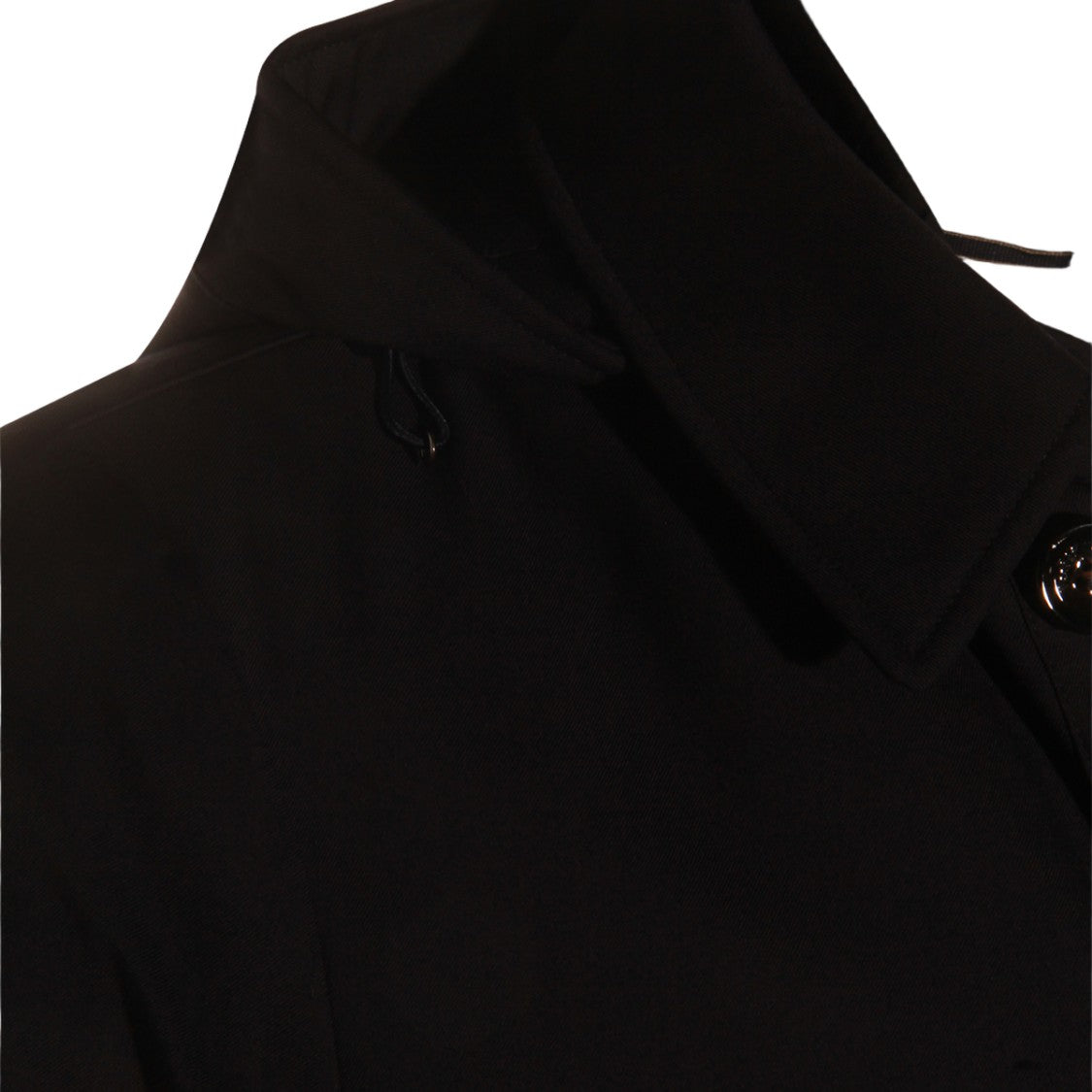 Moorer Hooded Black Coat With Concealed Closure