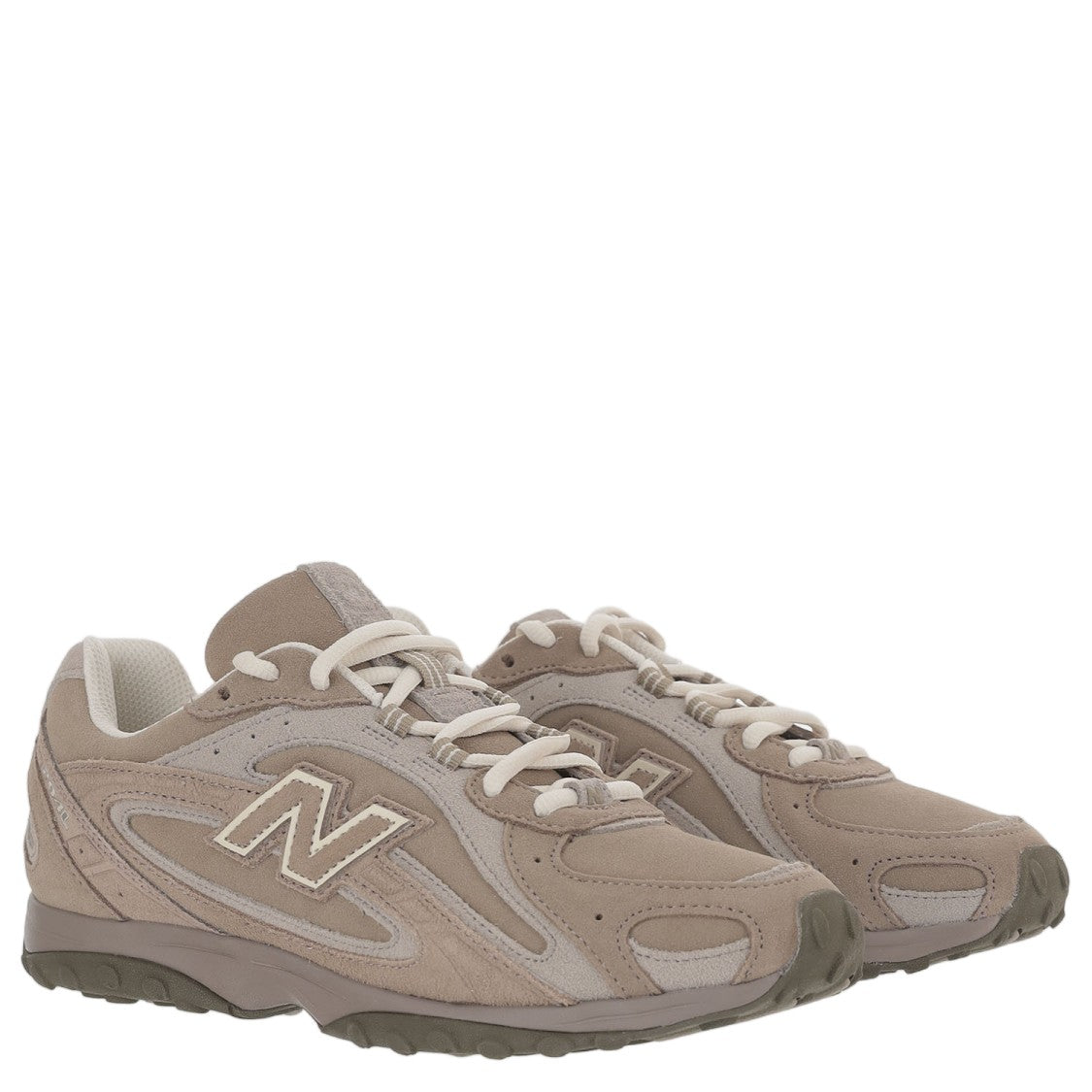 New Balance Taupe 204L Panel Suede Mesh Sneakers