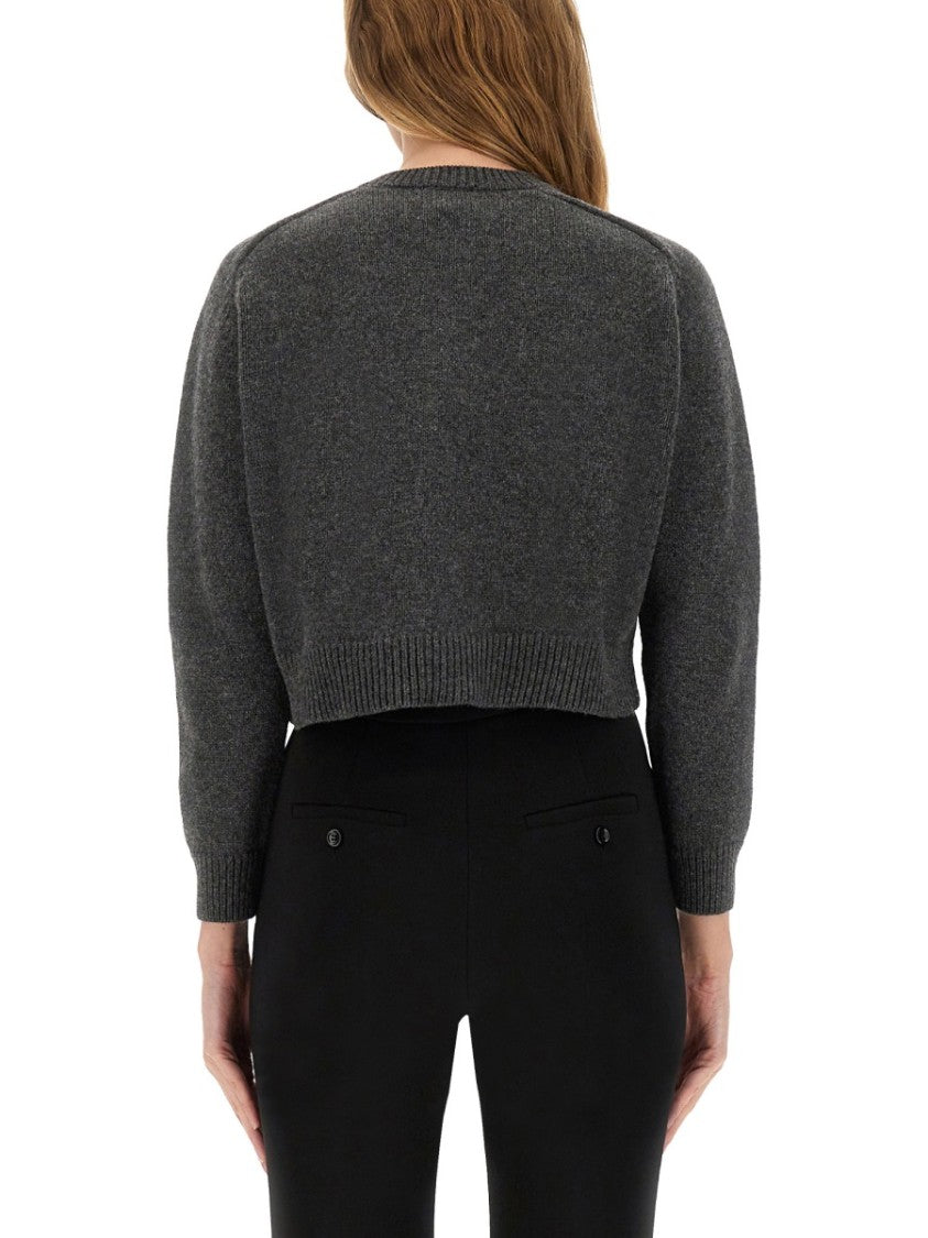 Patou Cropped Cardigan With Round Neckline And Logo Detail