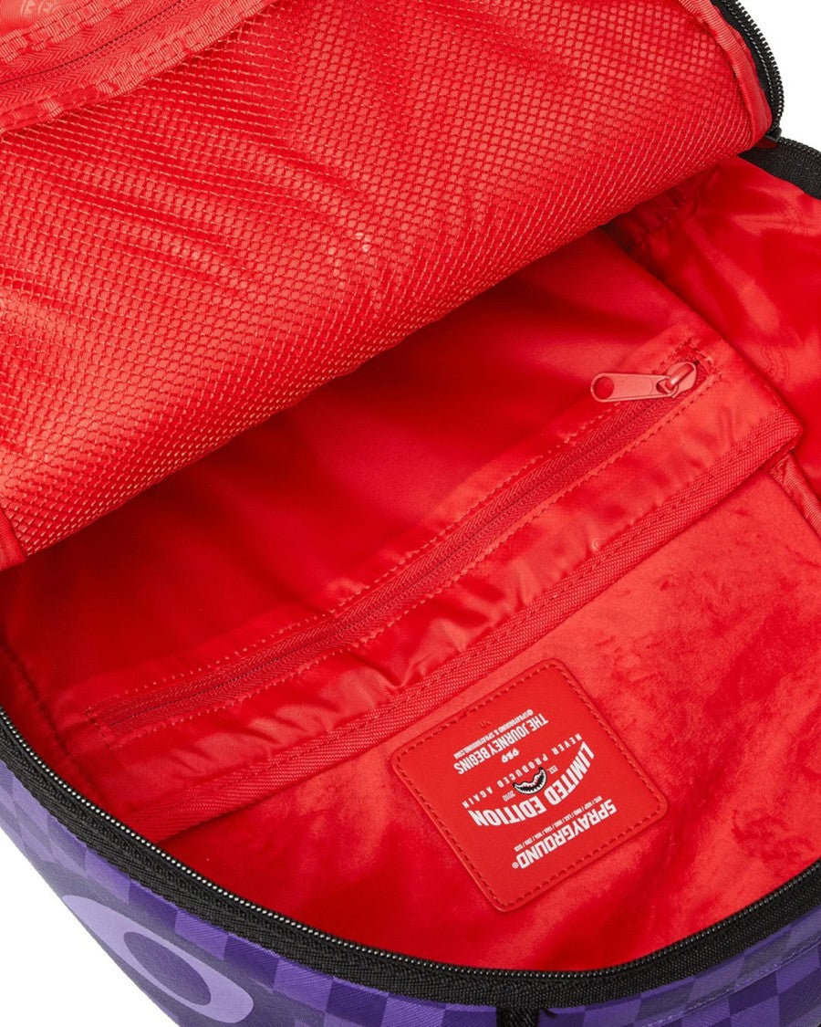 Sprayground Purple Checkered Shark Backpack