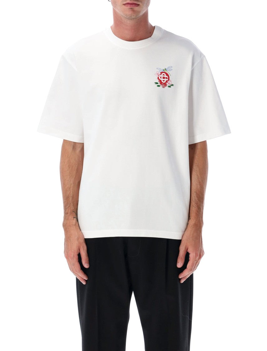 Casablanca Dragonfly Floral Printed Oversized Tee