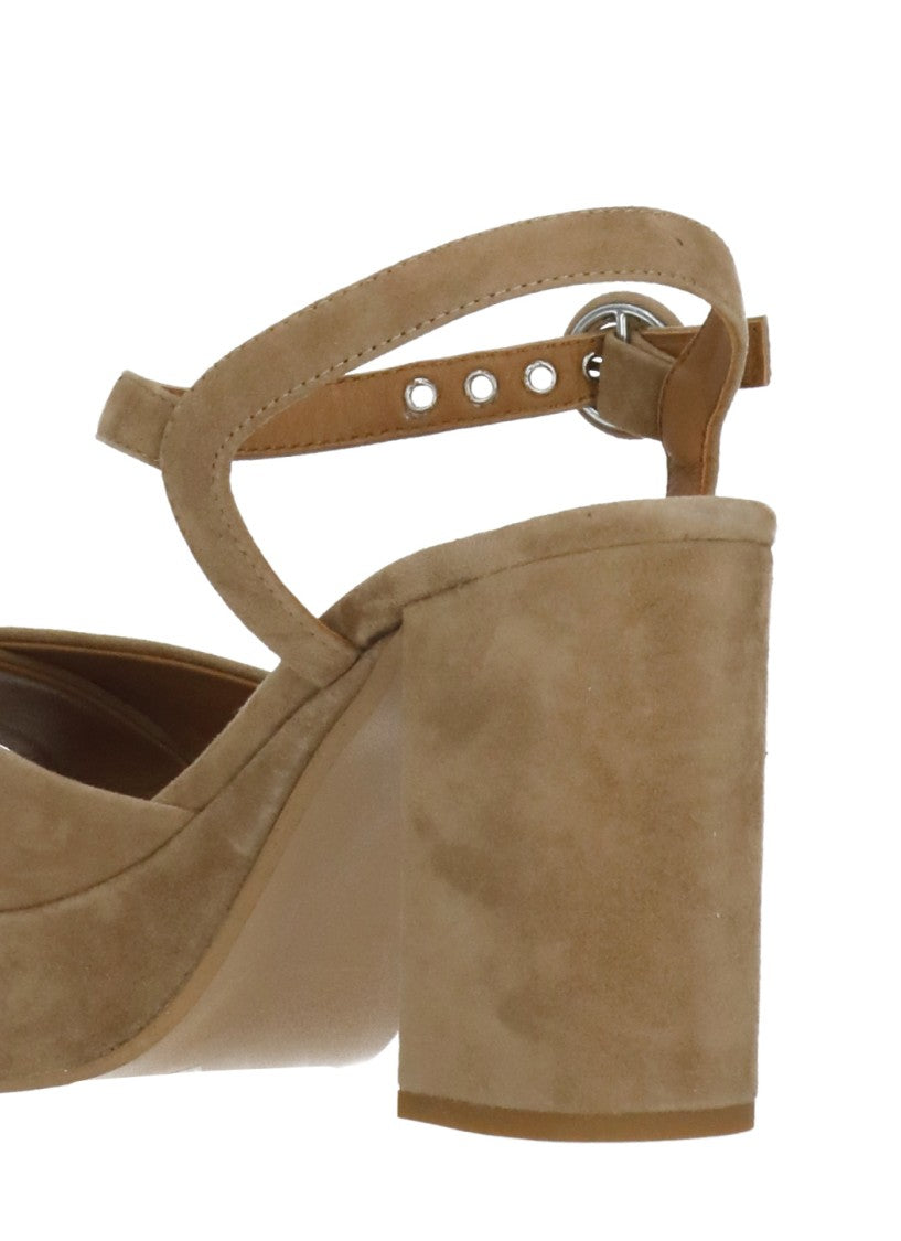 Juilie Dee Brown Crossed Bands Suede Sandals