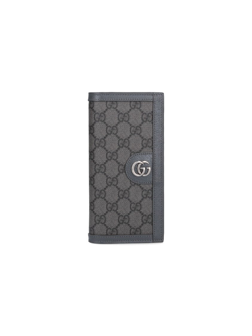 Gucci "Ophidia Gg" Long Bi-Fold Wallet – Grey