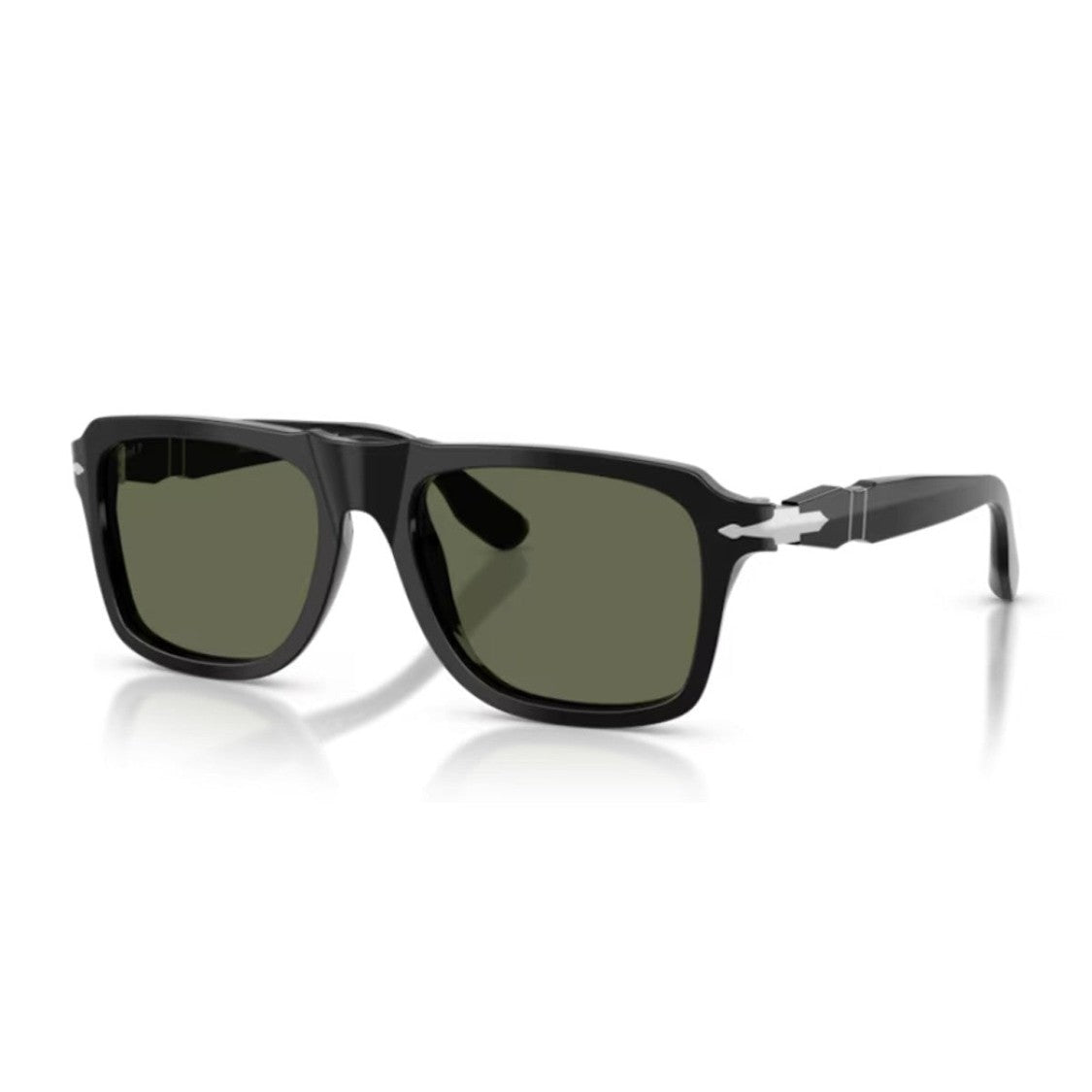 Persol Black Po8002s Acetate Refined Rectangular Sunglasses