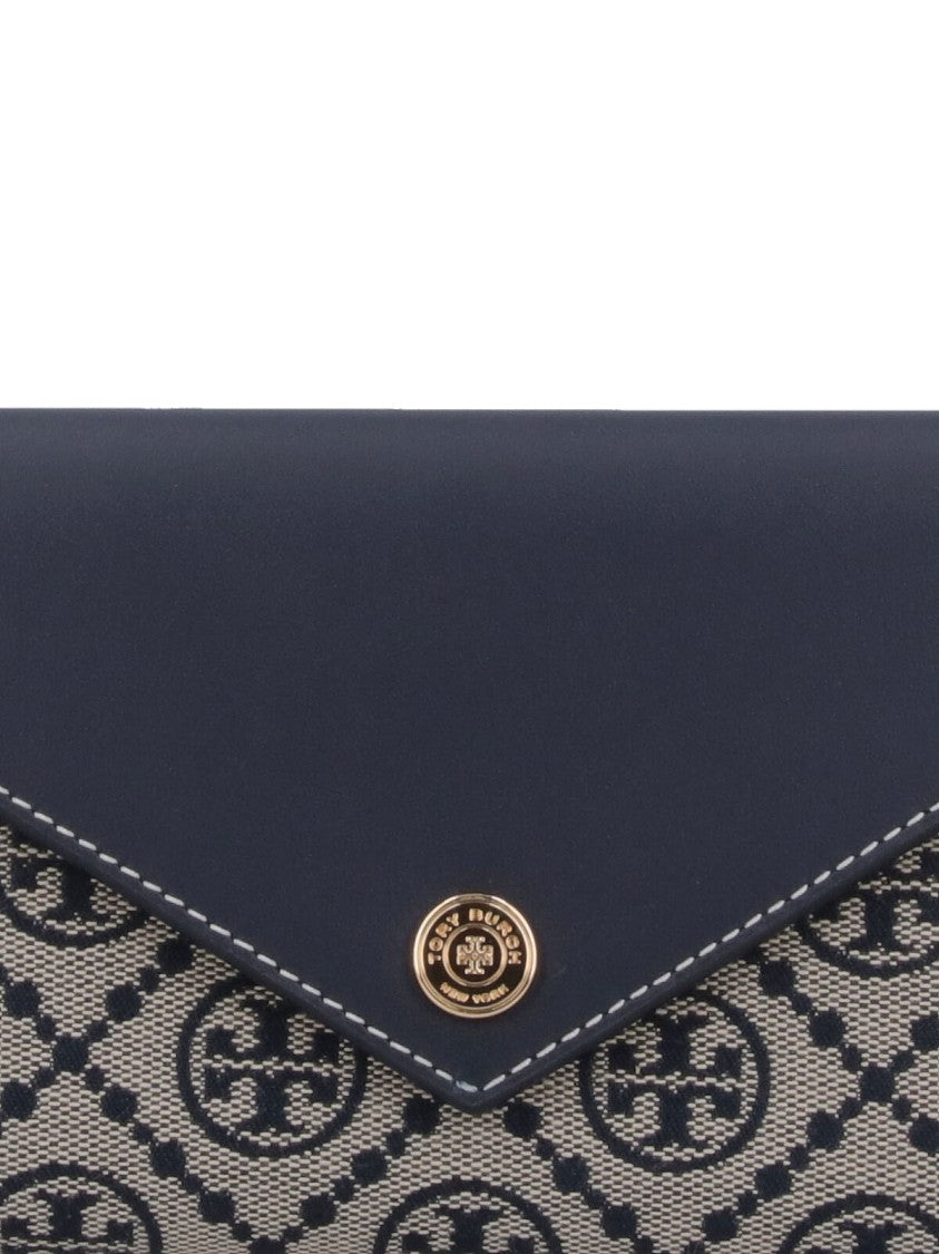 Tory Burch Beige T Monogram Jacquard Trifold Wallet