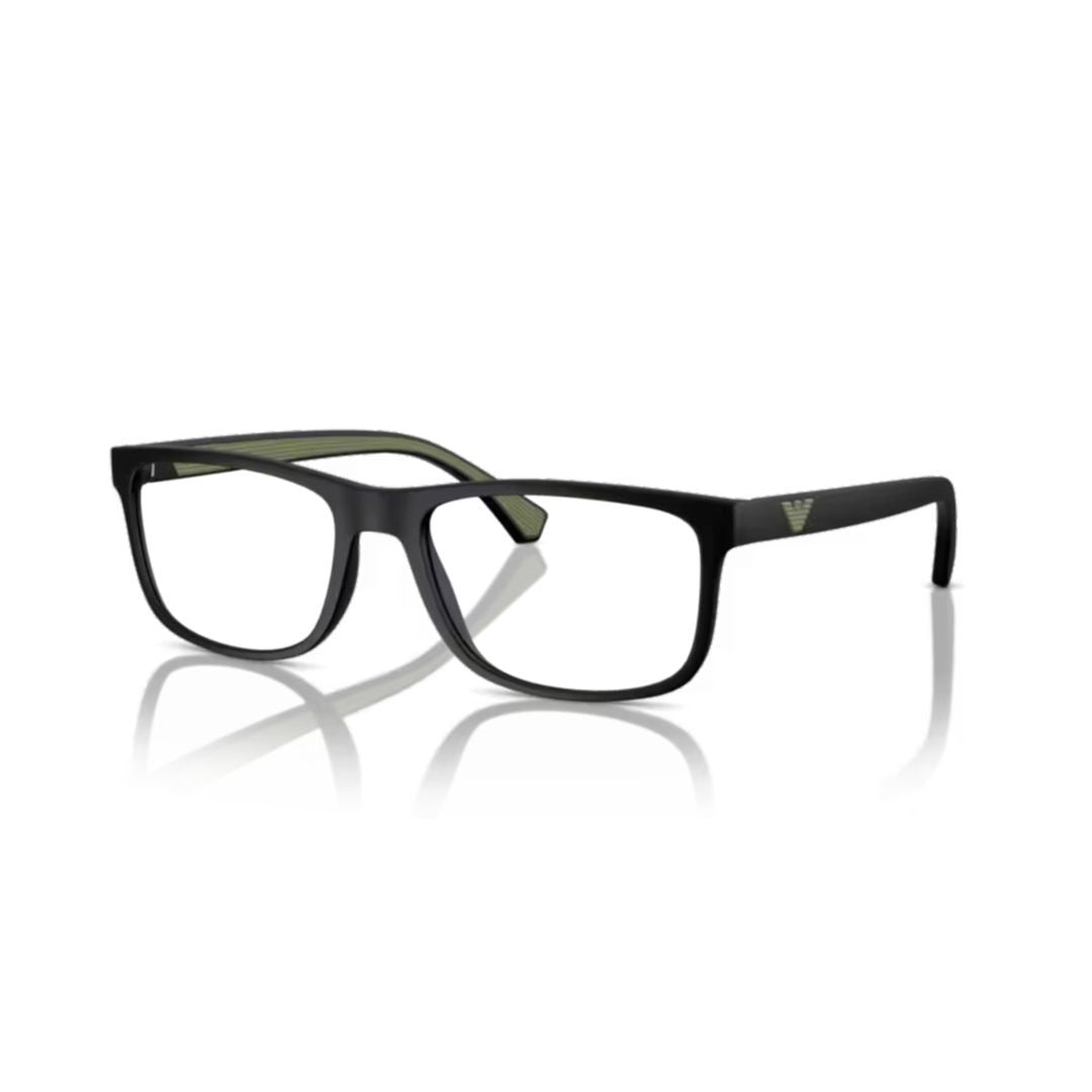 Emporio Armani 0Ea3147 Rectangular Eyeglasses With Matte Black Frame