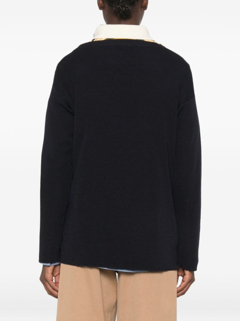 Miu Miu Black Straight Cut Subtle Logo Sweater