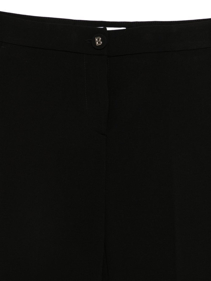 Blugirl Fitted Black Trousers With Flared Hem