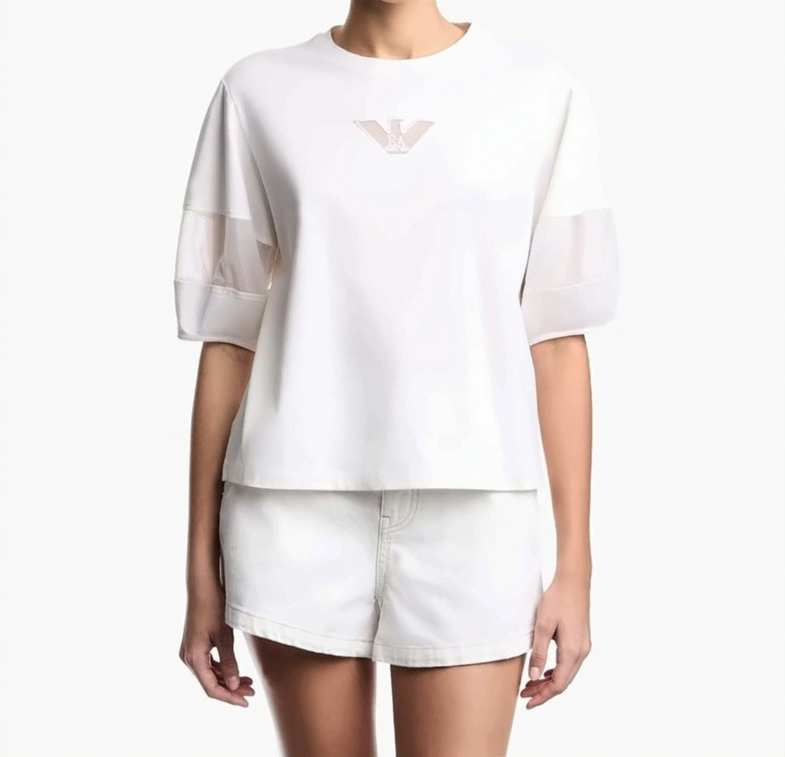 Emporio Armani Supima Cotton Mesh Insert Jersey T-Shirt