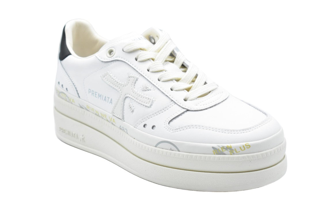 Premiata Black And White Platform Sneakers