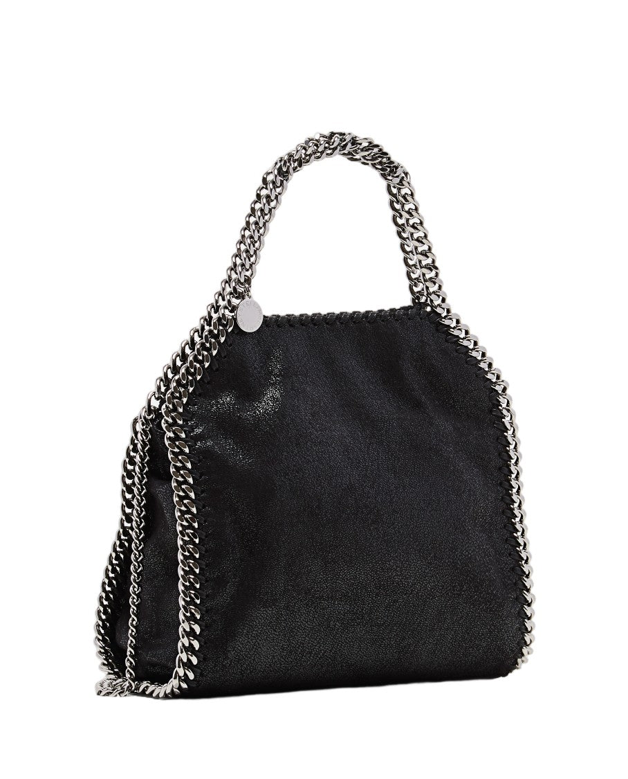Stella Mccartney Black Falabella Mini Matte Shaggy Tote Bag