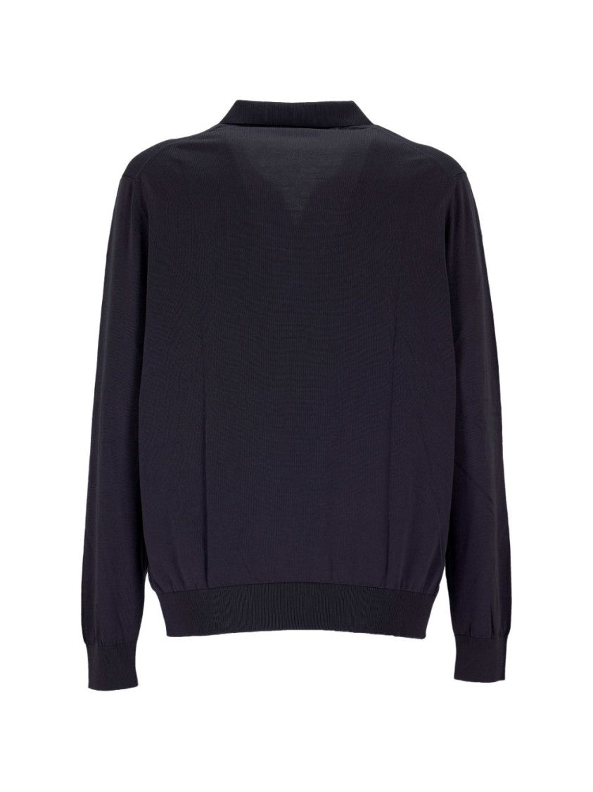 Gran Sasso Classic Polo Collar Sweater With Ribbed Details