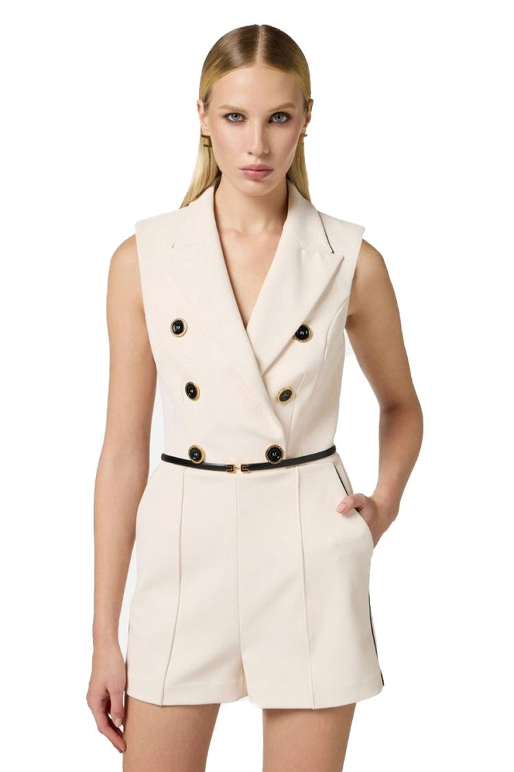 Elisabetta Franchi Multicolor Double-Breasted Playsuit With Tailored Design