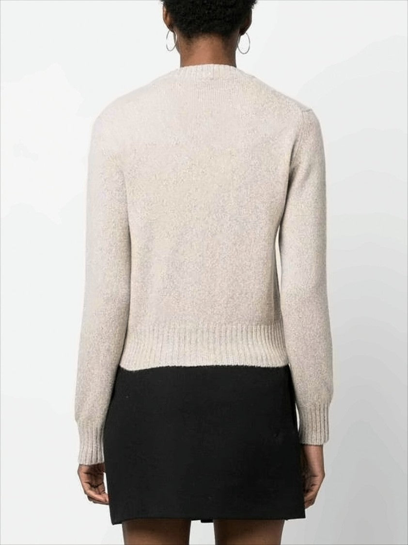 Ami Paris Soft Cashmere And Wool Blend Cardigan