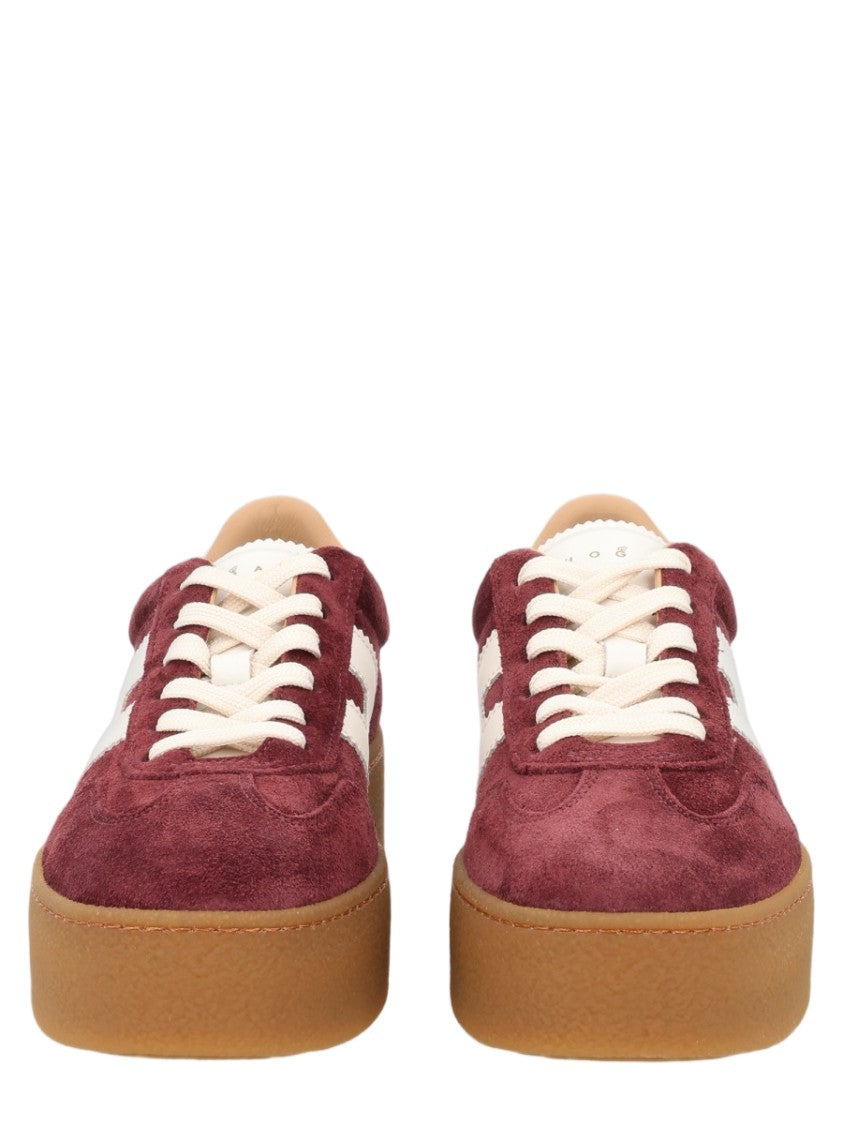 Hogan Cool Burgundy Suede Calfskin Sneakers