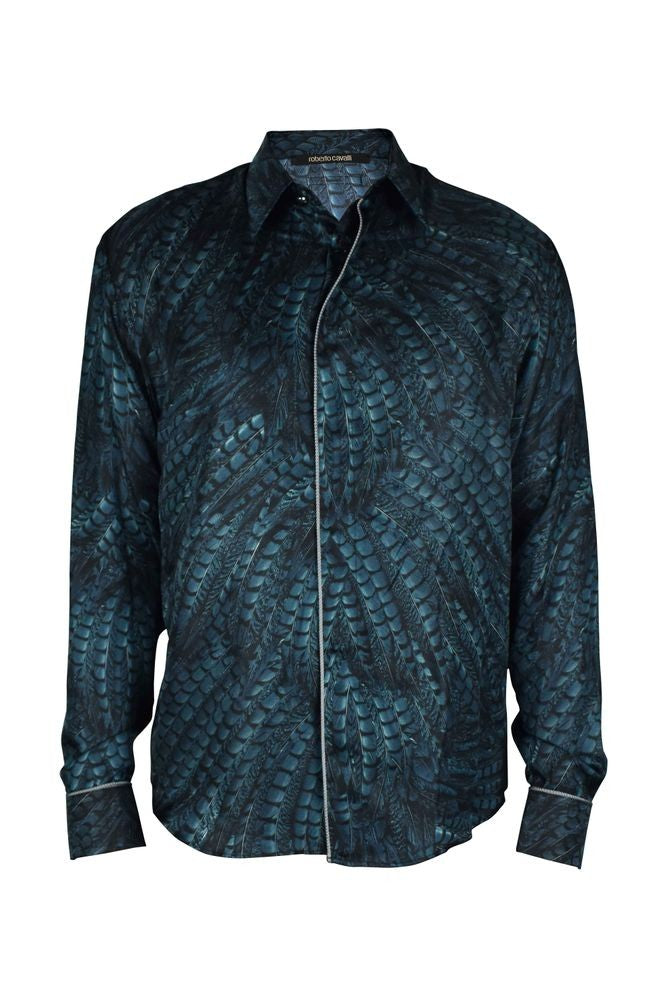 Roberto Cavalli Turquoise Blue/Green Shirt