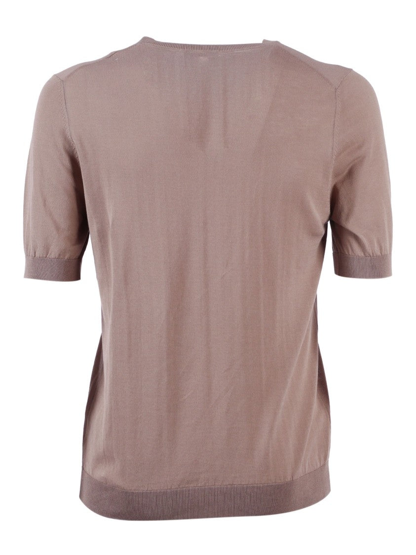 Ballantyne Brown Cotton Short-Sleeved Pullover