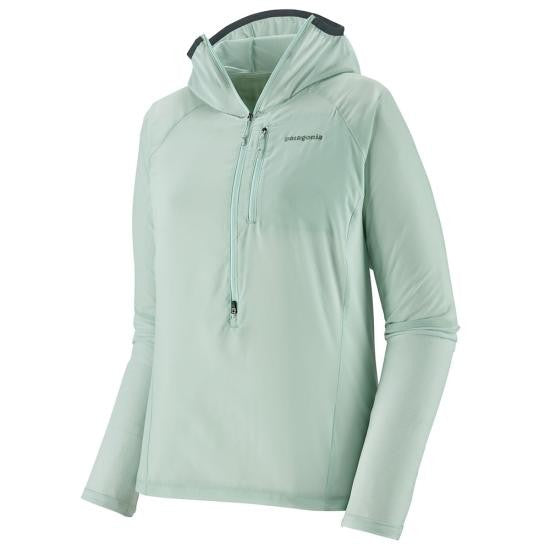 Patagonia Sleek Green Lightweight Activewear Jacket With Hood And Zip Pocket