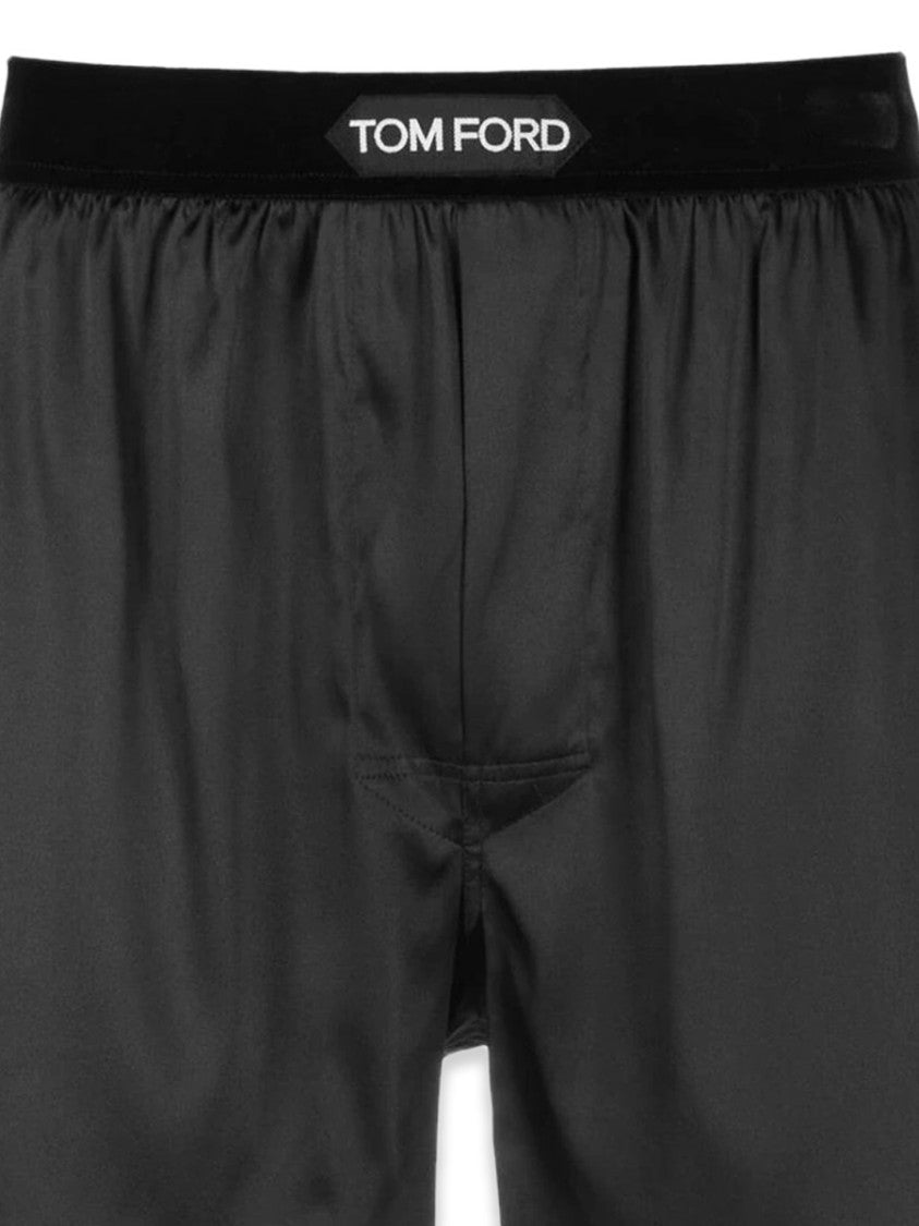 Tom Ford Logo Relaxed Fit Silk-Blend Boxer Shorts