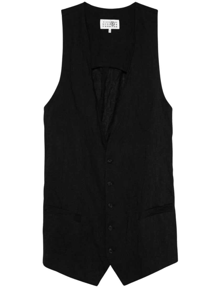 Mm6 By Maison Margiela Deep-Neck Wool Vest