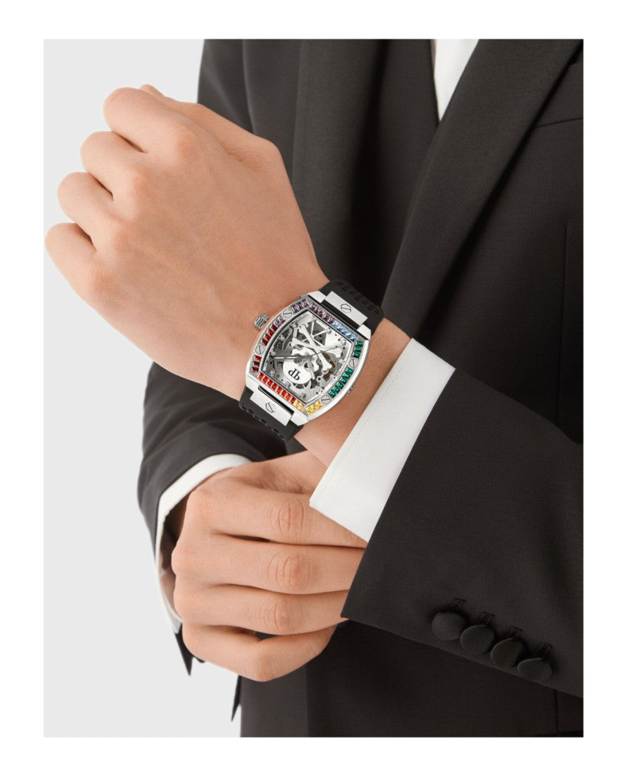 Philipp Plein Skeleton Automatic Watch With Leo Crystal Bezel