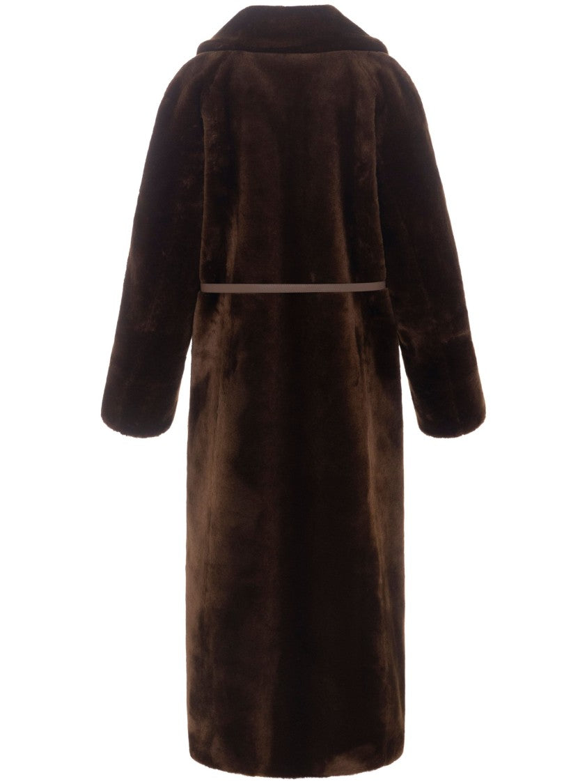 Urbancode Reversible Long Coat With Plush Faux Fur And Velvety Suede Finish