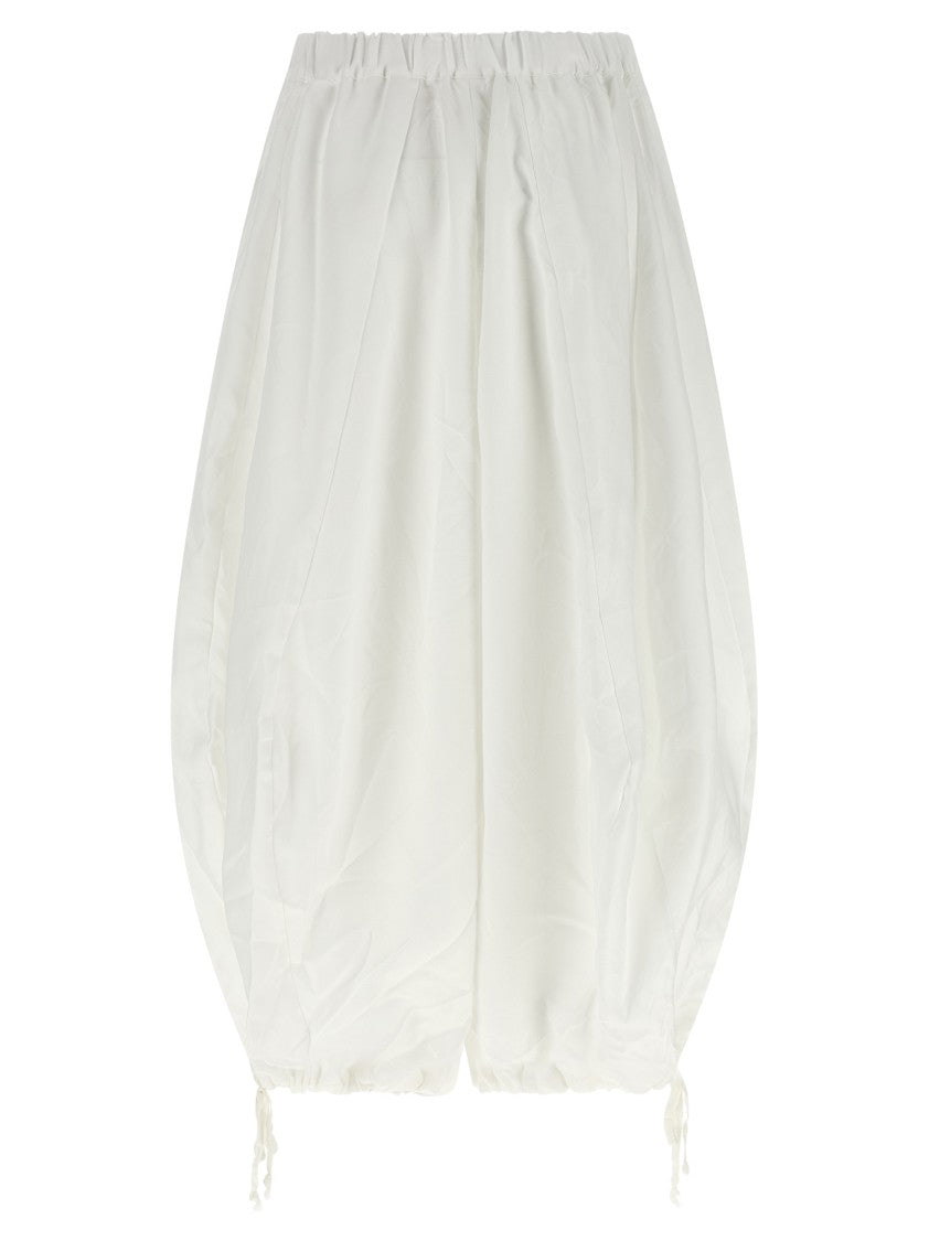 Comme Des Garçons Extra Wide Leg Crumpled Twill Pants With Drawstring Waist