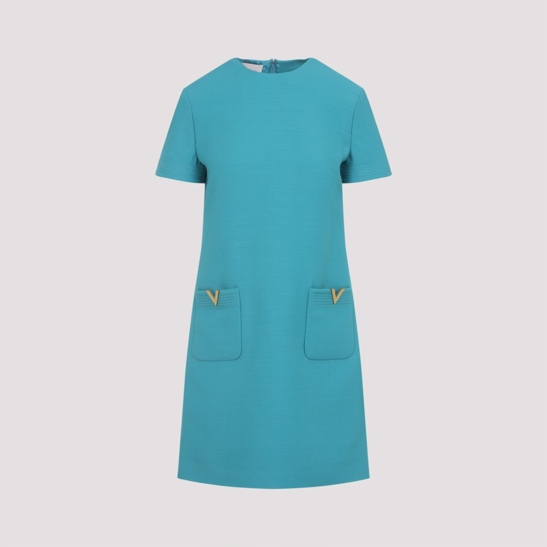 Valentino Light Blue Virgin Wool Mini Dress