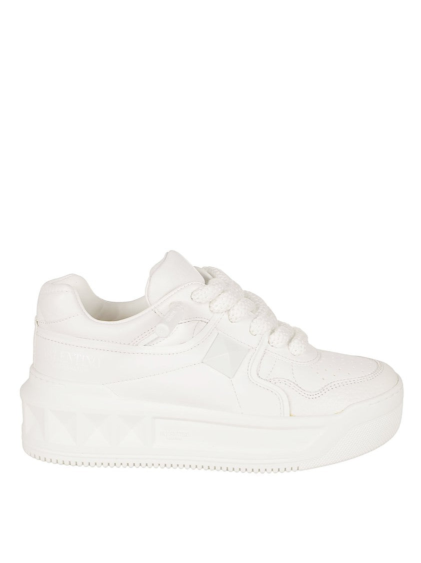 Valentino Garavani White Lambskin Sneakers With Sole