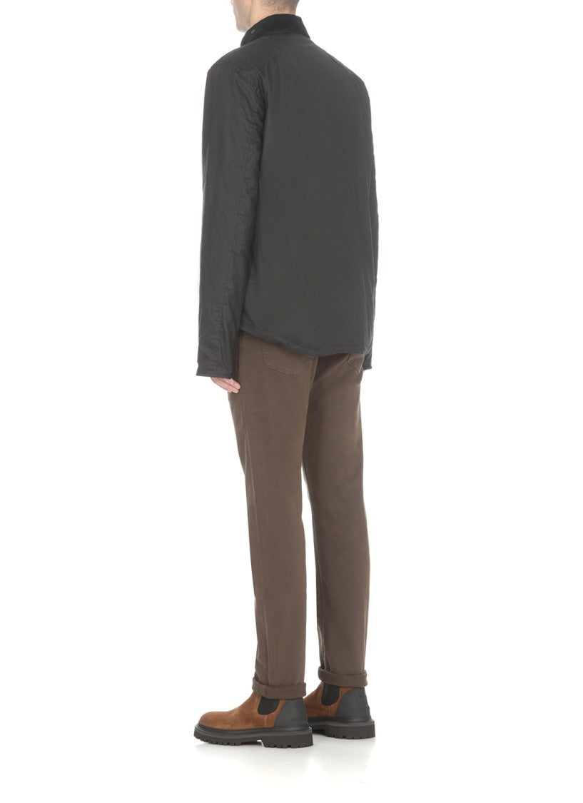 Barbour Blu Waxed Cotton Quilted Jacket