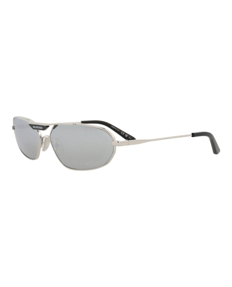 Balenciaga Shield-Frame Metal Sunglasses