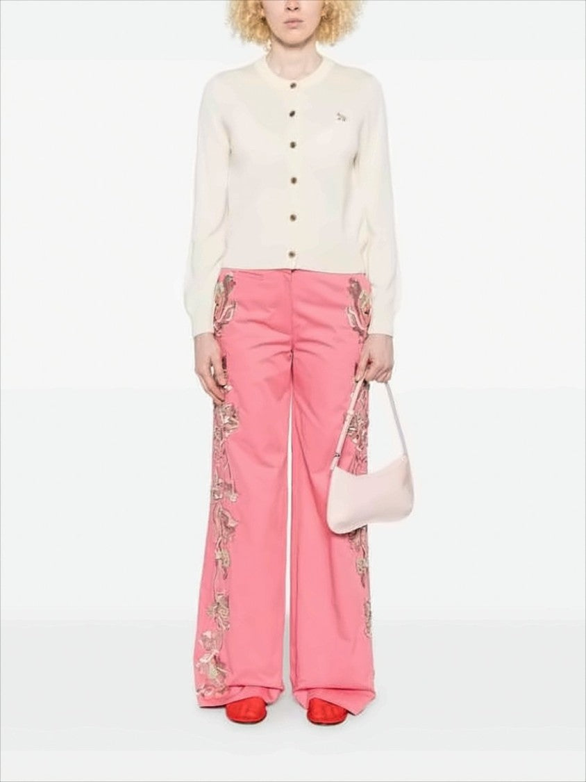 Maison Kitsuné Merino Wool Cardigan With Embroidered Fox Motif