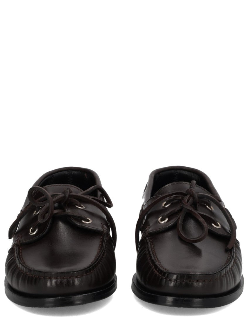 Aeydē Harris Polished Stitched Bow Loafers