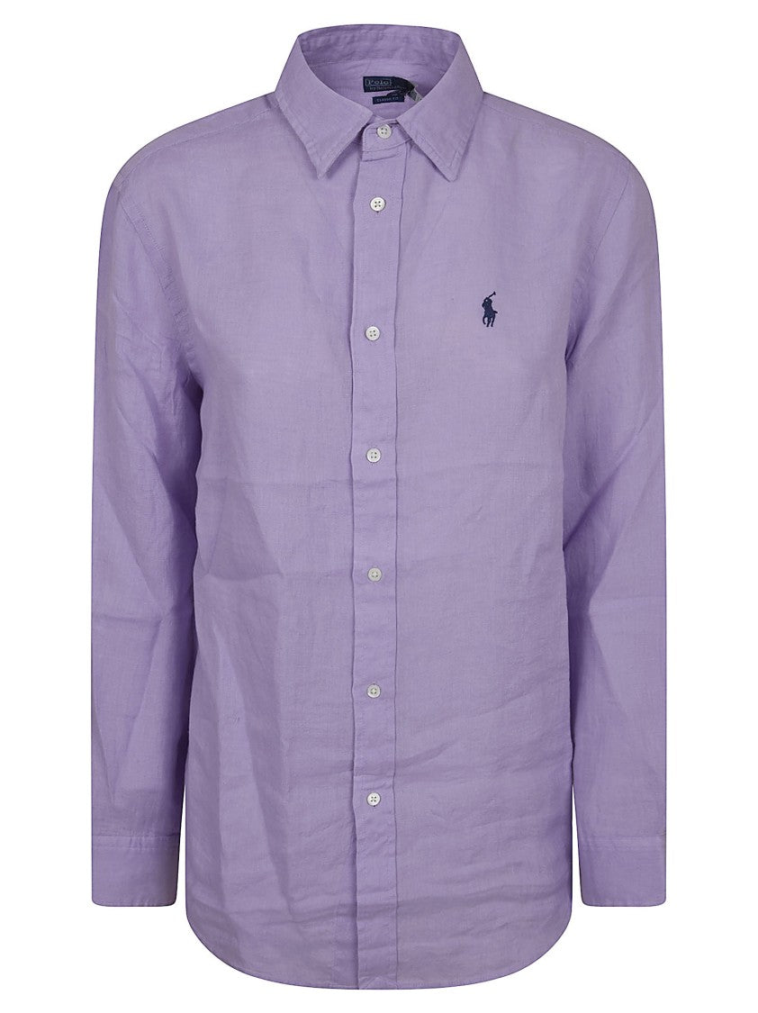 Polo Ralph Lauren Long-Sleeve Linen Shirt With Subtle Embroidered Logo