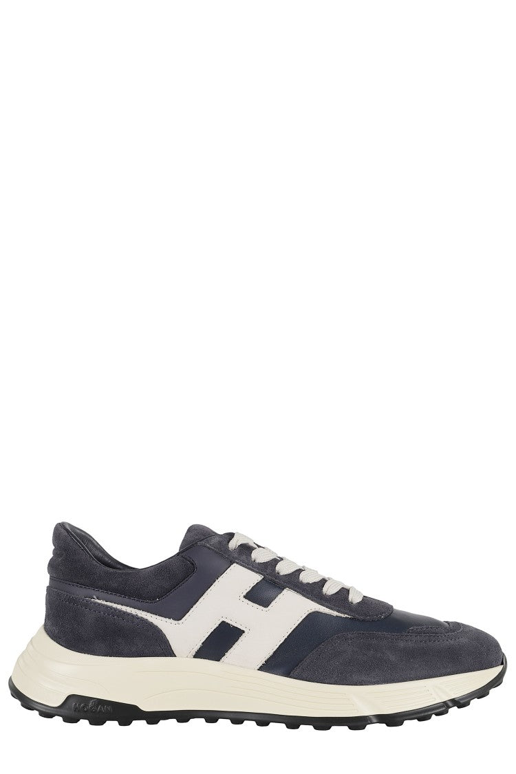 Hogan Hyperlight Lace-Up Sneakers With Technical Fabric Inserts