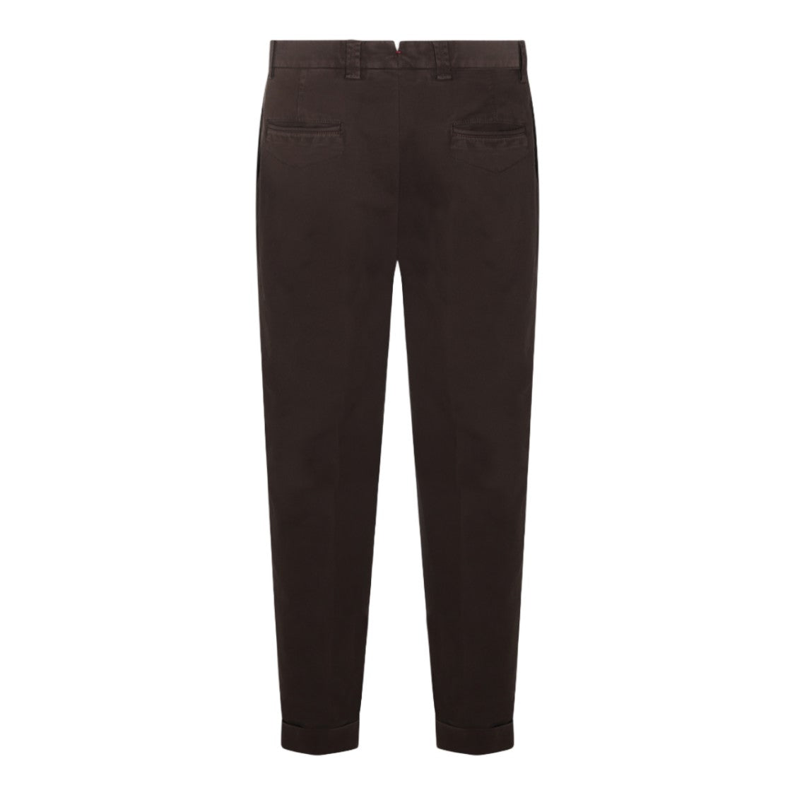 Berwich Brown Flat-Front Cuffed Chino Trousers