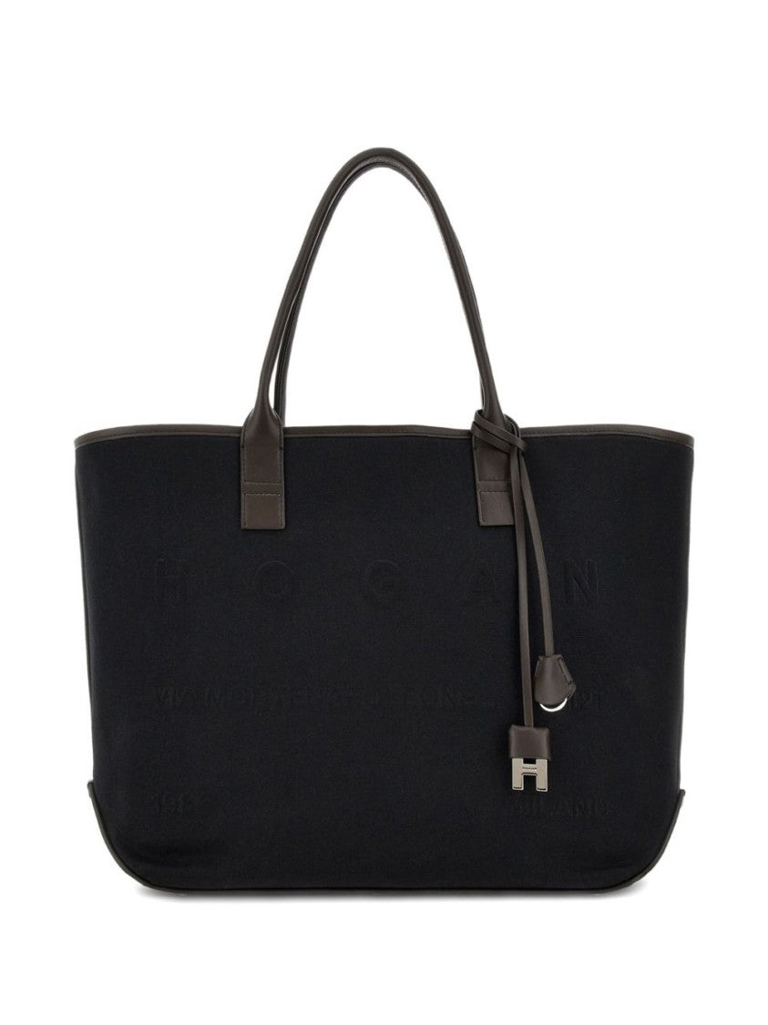 Hogan Structured Hogan Shopper Bag With Calfskin Accents