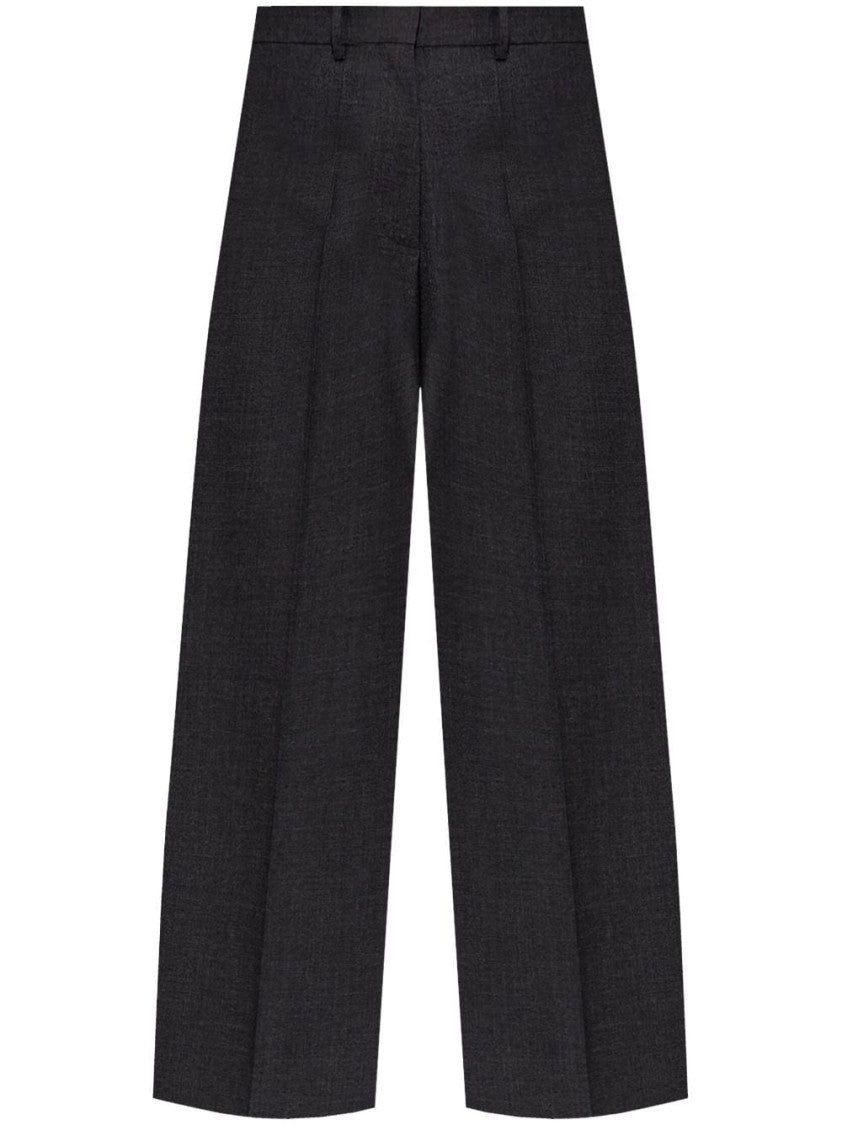 Givenchy Grey Virgin Wool Wide-Leg Trousers