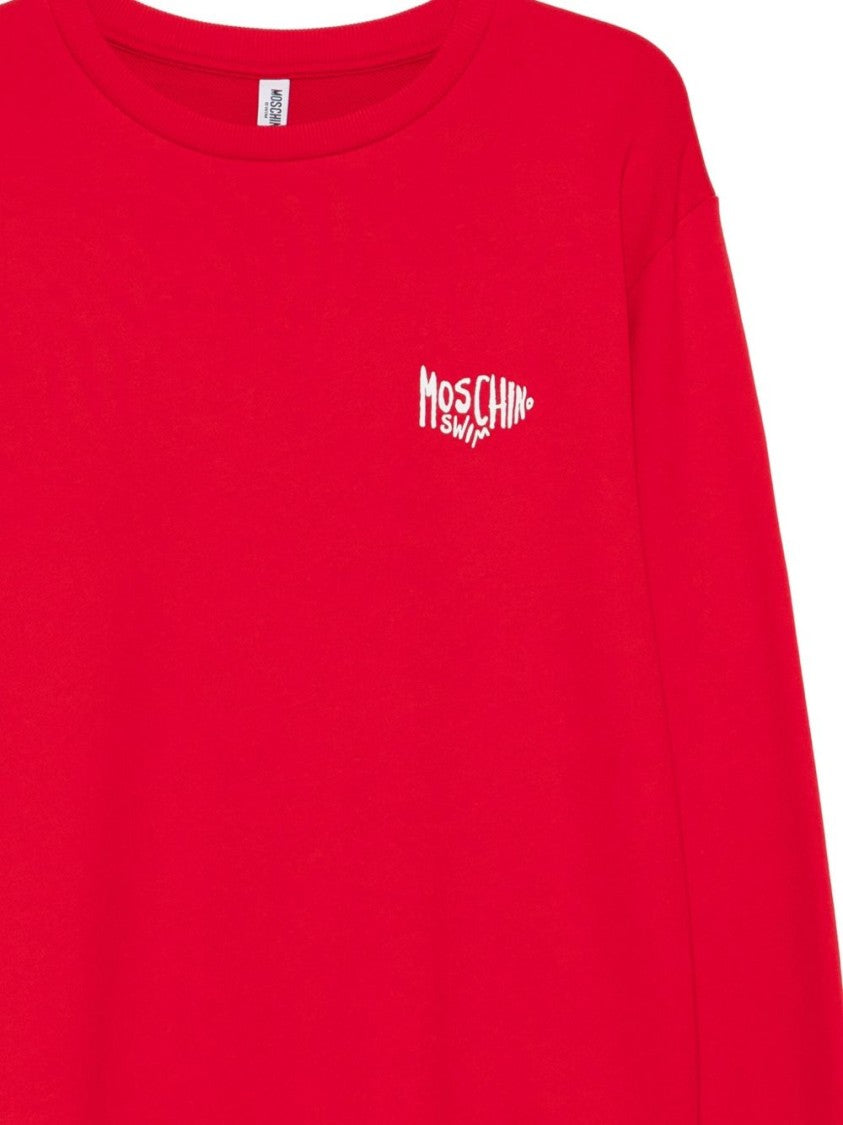Moschino Relaxed Fit Red Cotton Sweatshirt
