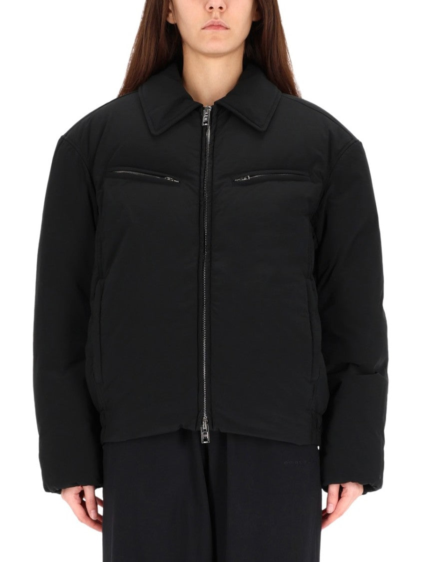 Alexander Wang Boxy Black Padded Sports Jacket With Zippered Pockets