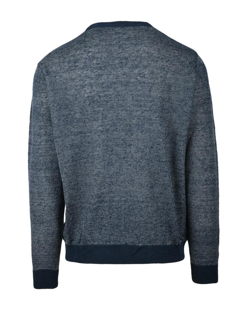 Daniele Fiesoli Blue Textured Linen-Blend Sweater