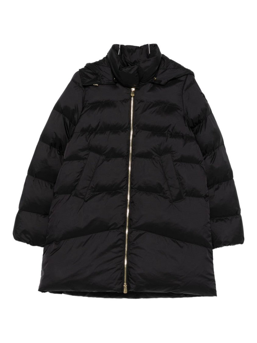 Pinko Brown Puffer Jacket With High Collar