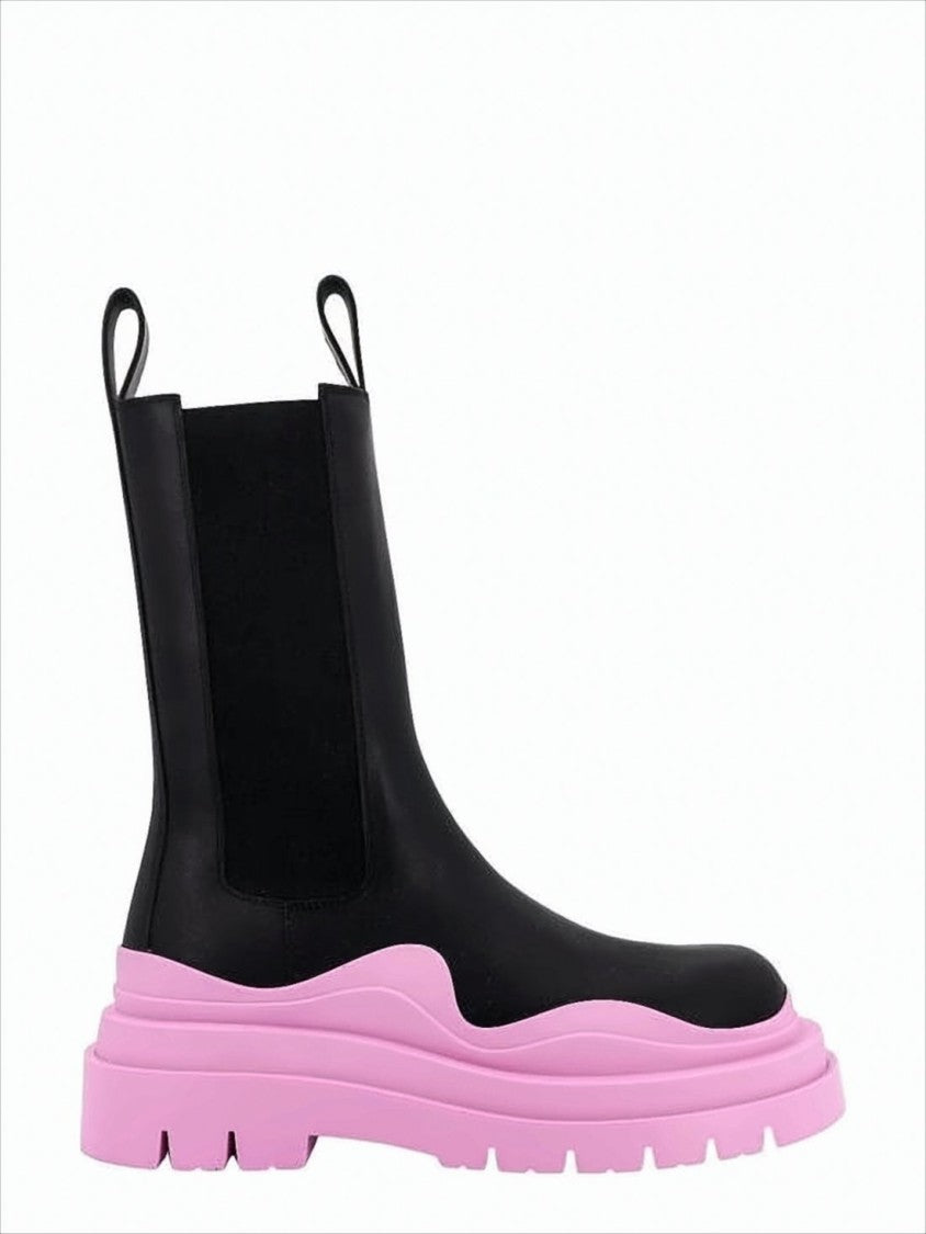 Bottega Veneta Chunky Sole Boots With Sculpted Pink Accent