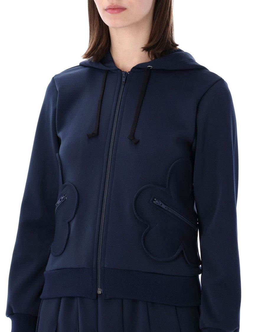 Comme Des Garçons Front Zip Graphic Pockets Hoodie